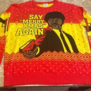 Pulp Fiction Ugly Christmas Sweater XXXL  Jules “Say Merry Xmas Again”